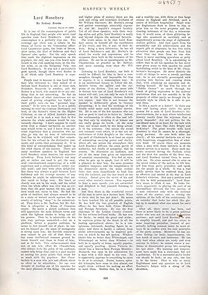 Imagen del vendedor de PRINT: "Lord Rosebery".essay from Harper's Weekly, March 28, 1903 a la venta por Dorley House Books, Inc.