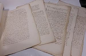 Konvolut von neun handschriftlichen Verträgen über Ommersheim, vorliegend in meist zeitnaher Absc...