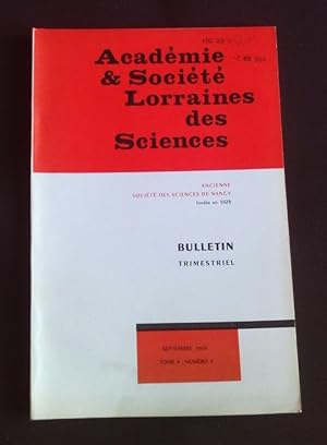 Académie et société Lorraines des sciences - Tome 4 N°1 - Septembre 1964