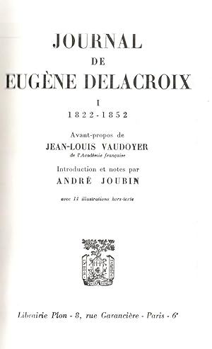 Seller image for Journal deEugene Delacroix-En 3 volumes- for sale by JP Livres