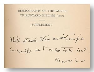 SUPPLEMENT TO BIBLIOGRAPHY OF THE WORKS OF RUDYARD KIPLING (1927)