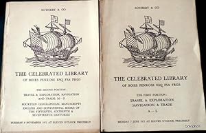 The Celebrated Library of Boies Penrose Esq. FSA FRGS. 2 part catalogue A-L & M-Z. Held on Monday...