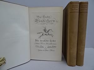 Imagen del vendedor de Das Knaben Wunderhorn. Alte deutsche Lieder. 3 Bnde. 2. Auflage. Heidelberg, Mohr u. Winter, 1819. Faksimile (= Nachdruck): Tbingen, Weber, 1926. Mit 3 Kupfertiteln u. 1 Kupferstich. Gr.-8. Braune Orig.-Pappbnde mit Rckentiteln (leicht bestoen). a la venta por Antiquariat Daniel Schramm e.K.