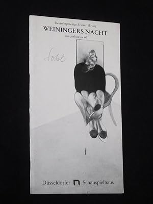 Programmheft 8 Düsseldorfer Schauspielhaus 1985/86. Deutschsprachige Erstaufführung WEININGERS NA...