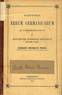 Bild des Verkufers fr Arnoldi Chronica Slavorum. ex recensione I. M. Lappenbergii in usum scholarum ex Monumentis Germaniae historicis recudi. zum Verkauf von Bcher Eule