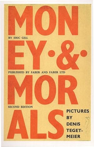 Money & Morals Eric Gill 1934 Book Postcard