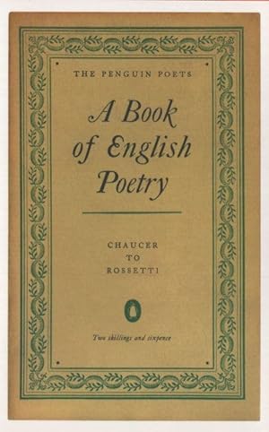 Seller image for A Book Of English Poetry Chaucer To Rossetti 1950 Book Postcard for sale by Postcard Finder