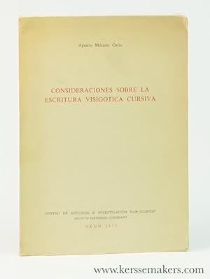 Bild des Verkufers fr Consideraciones sobre la escritura visigotica cursiva. zum Verkauf von Emile Kerssemakers ILAB