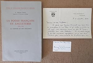 La Poésie Française en Angleterre 1850 - 1890 : Sa fortune et son influence