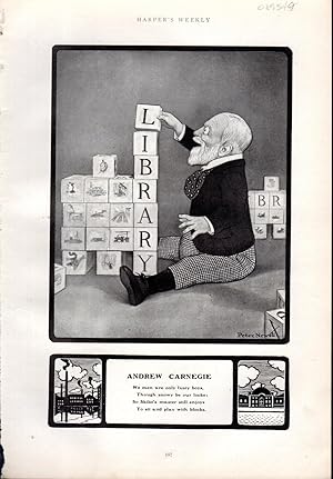 Immagine del venditore per ENGRAVING: "Andrew Carnegie".engraving from Harper's Weekly, April 11, 1903 venduto da Dorley House Books, Inc.