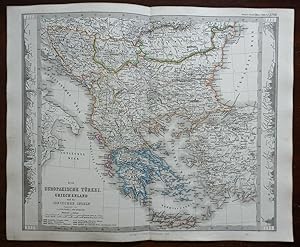 Ottoman Balkans Greece Albania Macedonia Serbia Crete 1863 Mt. Profiles old map