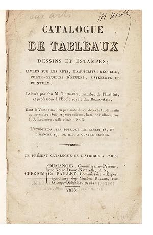 Catalogue de Tableaux, Dessins et Estampes; Livres sur les Arts, Manuscrits, Recueils, Porte-feui...