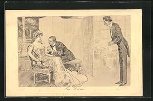 Seller image for Knstler-Ansichtskarte Charles Dana Gibson: His Dance, Kavalier bittet Dame zum Tanz for sale by Bartko-Reher