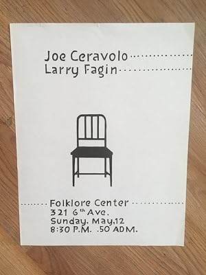 Image du vendeur pour Joe Ceravolo and Larry Fagin Flyer mis en vente par Fenrick Books