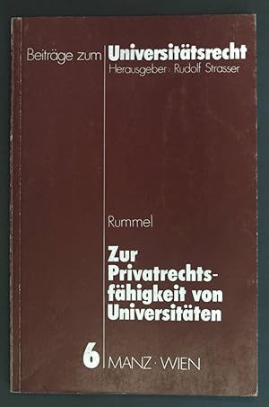 Seller image for Zur Privatrechtsfhigkeit von Universitten. Beitrge zum Universittsrecht ; Bd. 6. for sale by books4less (Versandantiquariat Petra Gros GmbH & Co. KG)