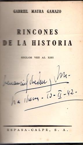 Imagen del vendedor de Rincones de la historia. Siglos VIII al XIII . a la venta por Librera Astarloa