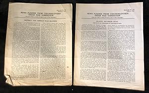 Bild des Verkufers fr NEWS FLASHES FROM CZECHOSLOVAKIA UNDER NAZI DOMINATION (THE NEWS WHICH IS COMING THROUGH IN SPITE OF NAZI CENSORSHIP!) NO. 136 (JUNE 8, 1942) AND NO. 175 (MARCH 8, 1943) [2 ISSUES] zum Verkauf von Dan Wyman Books, LLC