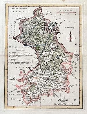 Antique Map CAMBRIDGESHIRE, Thomas Kitchin Pocket Atlas, Original 1769