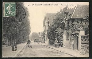 Carte postale Chennevières, Rue de Champigny, vue de la rue