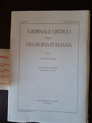 GIORNALE CRITICO DELLA FILOSOFIA ITALIANA,