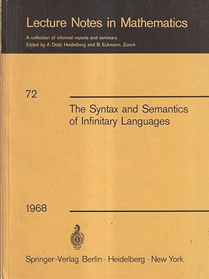Seller image for The Syntax and semantics of Infinitary languages for sale by Librodifaccia