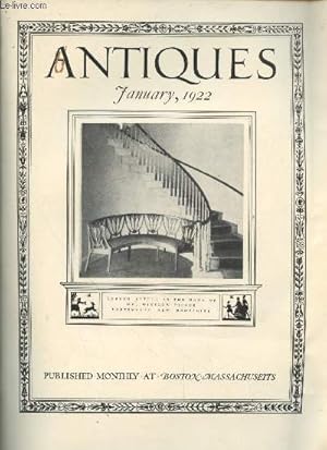 Bild des Verkufers fr Antiques Volume 1 n1 January, 1922 Sommaire : Early pottery of New England by Walter A.Dyer - The home market - Antique dealers of America : Boston - The clearing house - Antiques abroad - Pedigreed antiques - etc. zum Verkauf von Le-Livre