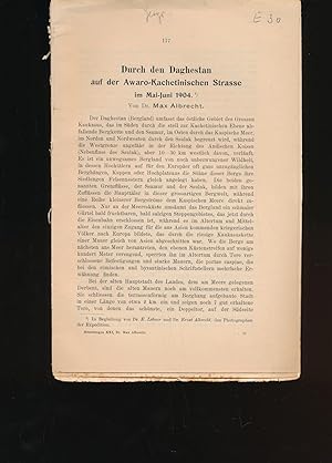 Image du vendeur pour Durch den Daghestan auf der Awaro-Kachetinischen Strasse im Mai-Juni 1904 mis en vente par Antiquariat Kastanienhof