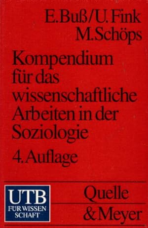 Bild des Verkufers fr Kompendium fr das wissenschaftliche Arbeiten in der Soziologie zum Verkauf von AMAHOFF- Bookstores