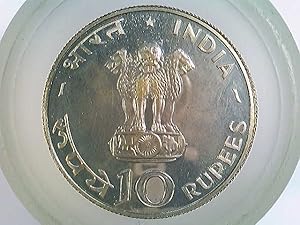 Münze Indien, 10 Rupees 1970, FAO Serie, Silber 800/1000, SELTEN