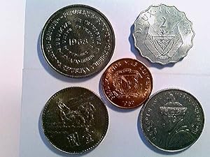 Münzen Konvolut, 5x FAO-TOP 1968-70, Burundi, Ruanda, Dom.Rep. u.a.
