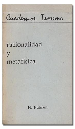 Imagen del vendedor de Racionalidad y metafsica. a la venta por Librera Berceo (Libros Antiguos)