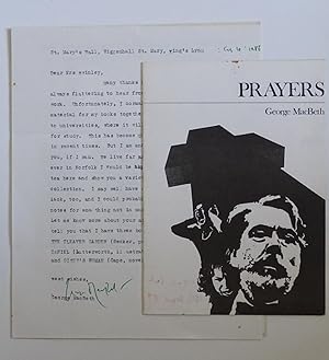 Immagine del venditore per Seven Typed Letters signed, all but one on BBC letterhead, 1962 to 1986, 7 pages, 8vo and 4to, one with envelope, to various recipients, including the poet and children s author Wes Magee (thanking him for poetry), discussing Anglo-Welsh poets, to Roger Sharrock, about a talks in detail, and his own work, together with a copy of Prayers, Aquila Pamphlet Poetry, no date, one of 500 copies, wrappers, Presentation Copy, inscribed by the author on the title-page to Colin Huggett venduto da Bertram Rota Ltd