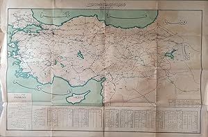 [FIRST COMPLETE ROAD MAP OF TURKISH REPUBLIC] Türkiye Devleti Nafia Vekâleti Umur-i Nafia haritas...