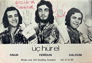 Original photographic advertisement of 'Üç Hürel' signed and inscribed 'Feridun'.
