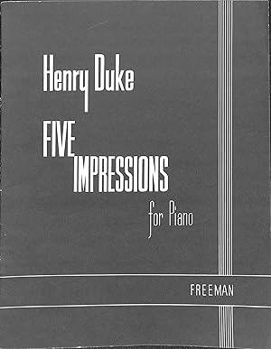 Image du vendeur pour Five Impressions for Piano mis en vente par WeBuyBooks