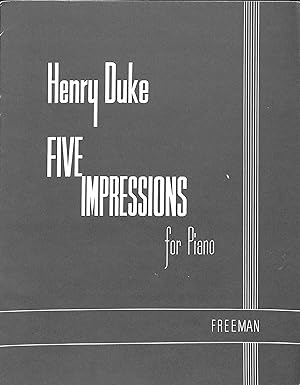 Image du vendeur pour Five Impressions for Piano mis en vente par WeBuyBooks