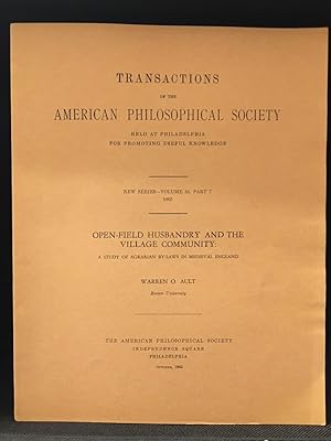 Bild des Verkufers fr Open-Field Husbandry and the Village Community: A Study of Agrarian By-Laws in Medieval England (Publisher series: Transactions of the American Philosophical Society.) zum Verkauf von Burton Lysecki Books, ABAC/ILAB