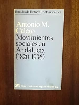 Image du vendeur pour Movimientos sociales en Andaluca (1820-1936) mis en vente par Domiduca Libreros