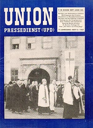 Bild des Verkufers fr Union Pressedienst (UPD) 17.Jahrgang 1967 Heft 15 (1 Heft) zum Verkauf von Clivia Mueller