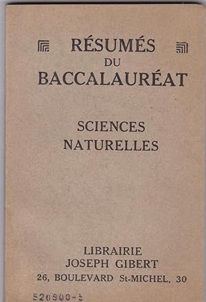 Seller image for Resumes du Baccalaureat: Sciences Naturelles Baccalaureat 2e Partie for sale by Versandantiquariat Karin Dykes