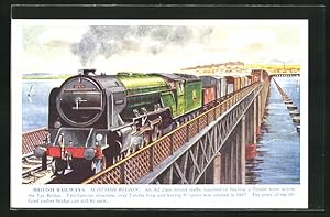 Postcard englische Eisenbahn, Locomotive A2 class mixed traffic, Scottish Region