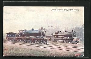 Künstler-Postcard englische Eisenbahn, London, Midland and Scottish Railway, Caledonian Section 4...