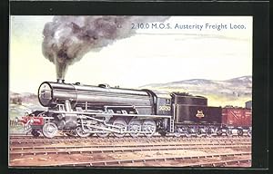Postcard englische Eisenbahn, 2.10.0 M.O.S. Austerity Freight Locomotive 90750