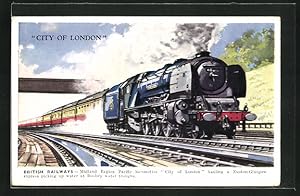 Postcard englische Eisenbahn, Midland Region Pacific Locomotive City of London