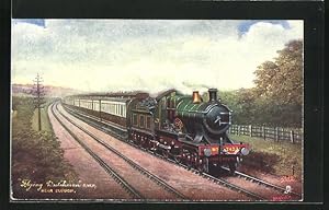 Postcard englische Eisenbahn, G.W.R. Locomotive Flying Dutchman near Slough
