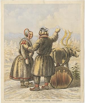 Seller image for Antique Costume Print of Karasjok in Norway by Bufford (c.1900) for sale by Bartele Gallery - The Netherlands