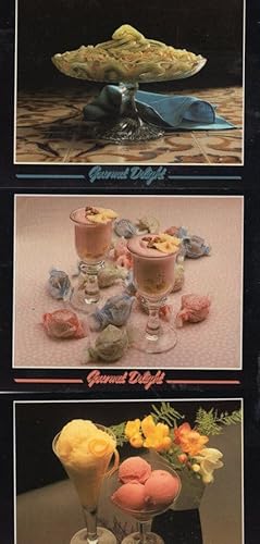 Sorbet Deserts 3x Gourmet Delight Confectionary Sweets Postcard s