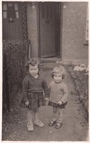 Seller image for Tiny Children at London Front Door 1939 Real Photo WW2 Postcard for sale by Postcard Finder