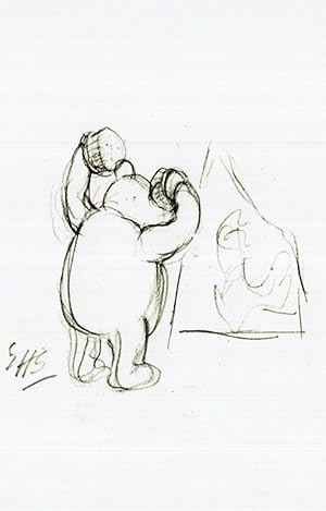 Winnie The Pooh First Drawing Of Mirror Book Postcard: Manuscript ...