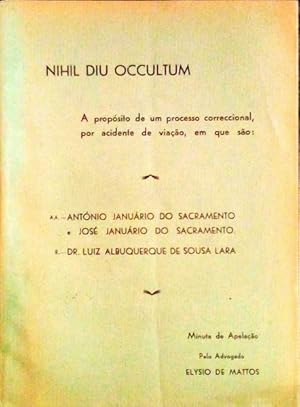 NIHIL DIU OCCULTUM.